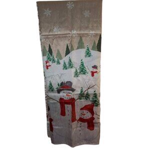 St. Nicholas Square Fabric Snowman Snowflake Winter Scene Bath Shower Curtain